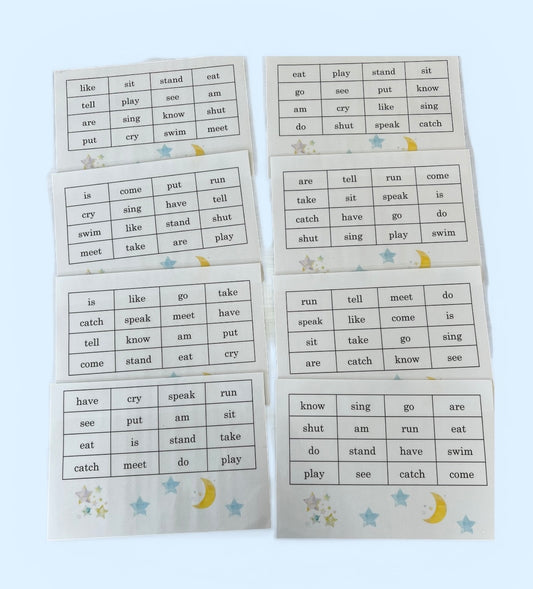 動詞ビンゴカード